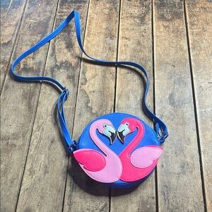 Flamingo Crossbody Bag in Blue and Pink
